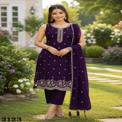 Rooh Premium Georgette Embroidered Kurta Pant Set with Dupatta